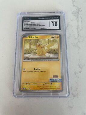 CGC 10 Pikachu 2025 Illustration Contest Promo #214 Gem Mint Pokemon Card
